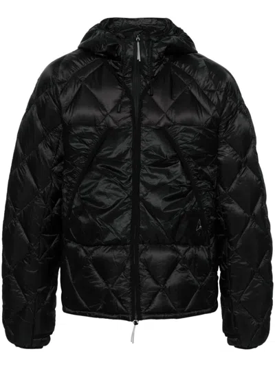 Shop Roa Black Hooded Quilted Jacket