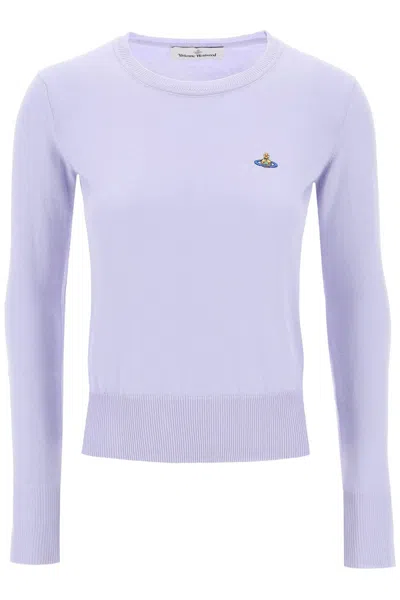 Shop Vivienne Westwood Embroidered Logo Pullover In Purple