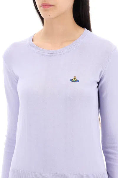 Shop Vivienne Westwood Embroidered Logo Pullover In Purple
