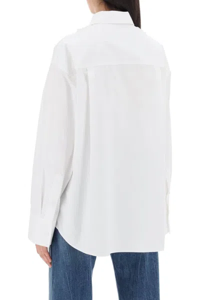Shop Valentino Embroidered Shirt In Compact Pop In White