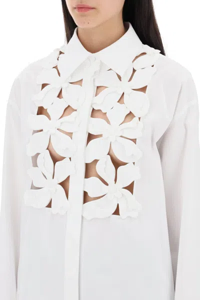 Shop Valentino Embroidered Shirt In Compact Pop In White