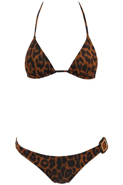 Shop Tom Ford Leopard Print Bikini Set. In Brown