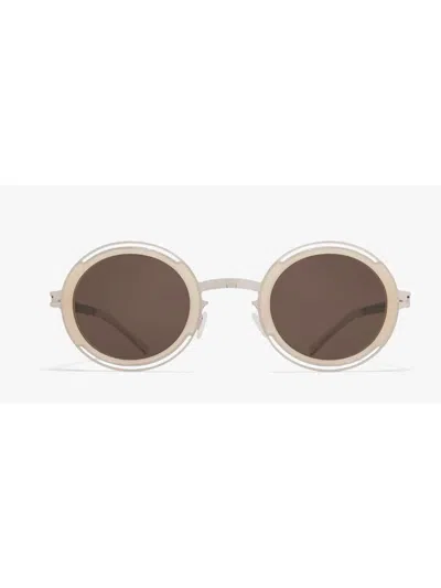 Shop Mykita Pearl Sunglasses In _shiny Silver/blon
