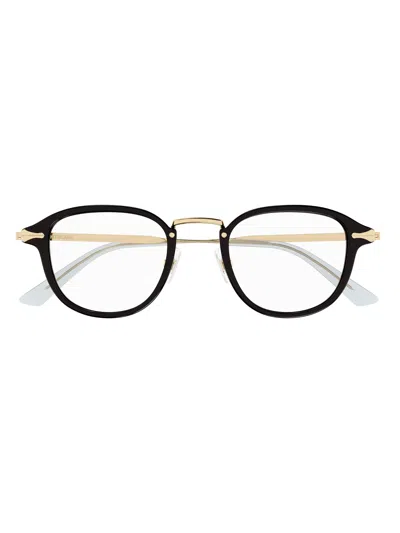 Shop Montblanc Mb0336o Eyewear In Black Gold Transparen