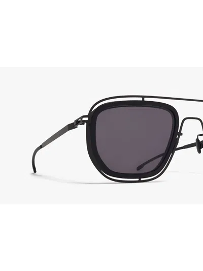 Shop Mykita Ferlo Sunglasses In _pitch Black/black