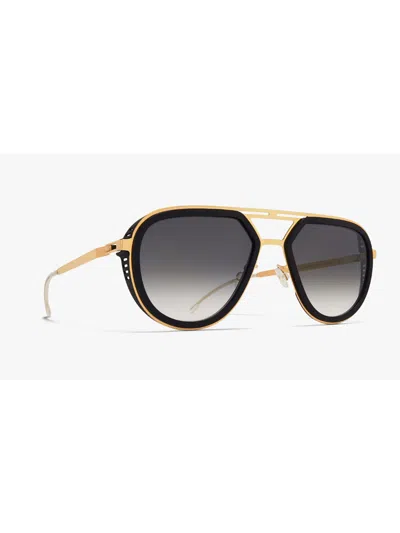 Shop Mykita Cypress Sunglasses In _pitch Black/gloss