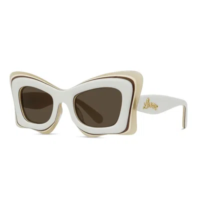 Shop Loewe Sunglasses In Avorio/marrone
