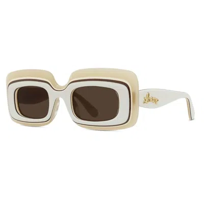 Shop Loewe Sunglasses In Avorio/marrone