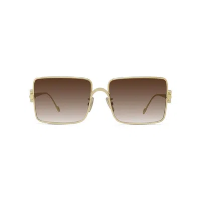Shop Loewe Sunglasses In Oro/marrone Sfumato