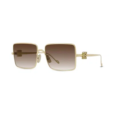 Shop Loewe Sunglasses In Oro/marrone Sfumato