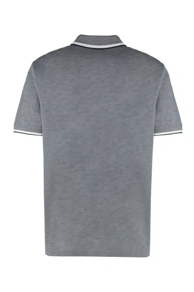 Shop Hugo Boss Cotton-piqué Polo Shirt In Grey