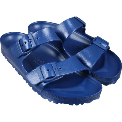 Shop Birkenstock Blue Slippers Arizona Eva For Kids With Logo In Beige