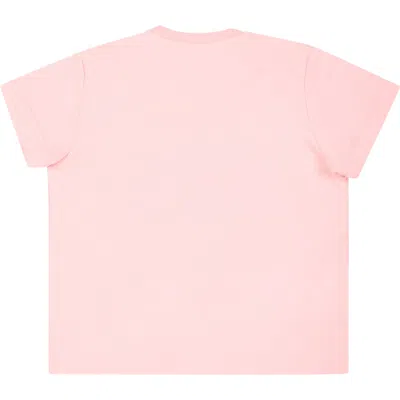 Shop Moschino Pink T-shirt For Baby Girl With Teddy Bear
