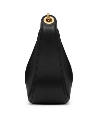 Shop Valentino Mini Hobo Vlogo Moon Bag Nappa Deluxe/l.gold Chain Logo In No Black