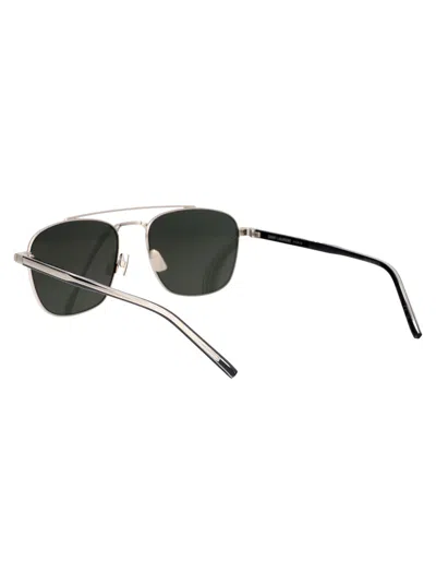 Shop Saint Laurent Sl 665 Sunglasses In Unisex Silver Crystal Grey