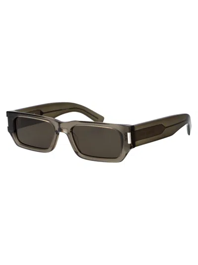Shop Saint Laurent Sl 660 Sunglasses In Unisex Brown Brown Grey