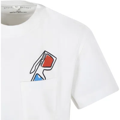Shop Stella Mccartney Ivory T-shirt For Boy With Glasses Print