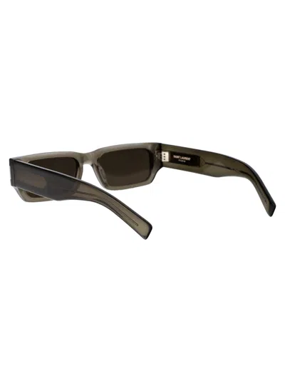 Shop Saint Laurent Sl 660 Sunglasses In Unisex Brown Brown Grey