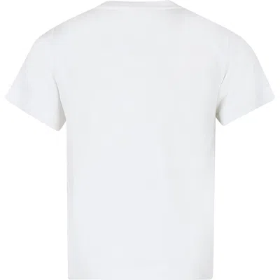 Shop Stella Mccartney Ivory T-shirt For Boy With Shark Print