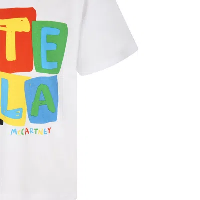 Shop Stella Mccartney White T-shirt For Boy With Logo Print