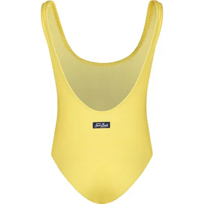 Shop Mc2 Saint Barth Yellow Swimsuit For Girl With Minnie