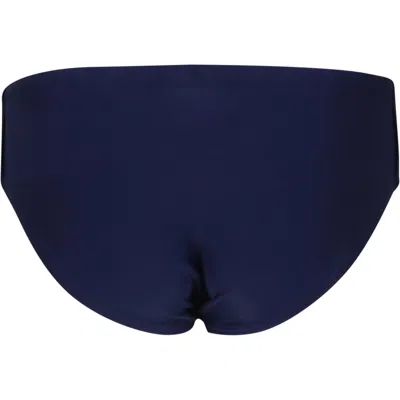 Mc2 Saint Barth Blue Swim Briefs For Boy With Logo In Blue