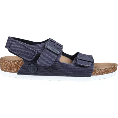 Shop Birkenstock Blue Milano Hl Rivet Sandals For Kids With Logo