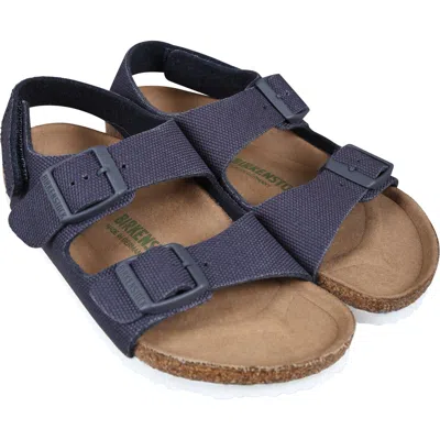 Shop Birkenstock Blue Milano Hl Rivet Sandals For Kids With Logo