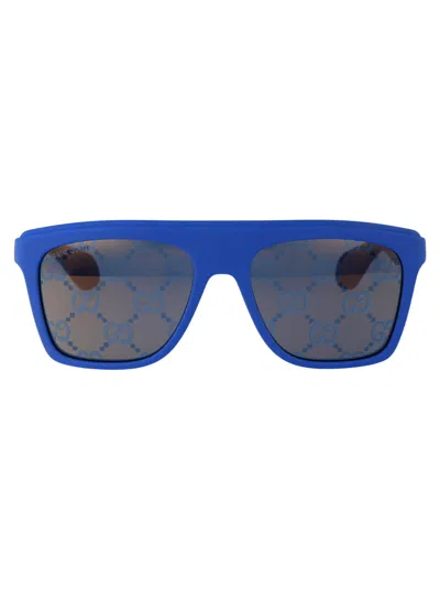 Shop Gucci Gg1570s Sunglasses In 004 Blue Blue Blue