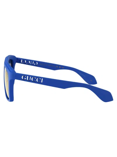 Shop Gucci Gg1570s Sunglasses In 004 Blue Blue Blue