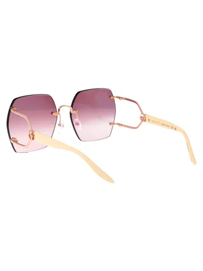 Shop Gucci Gg1562s Sunglasses In 004 Gold Ivory Violet
