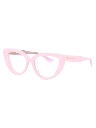 Shop Gucci Gg1530o Glasses In 003 Pink Pink Transparent