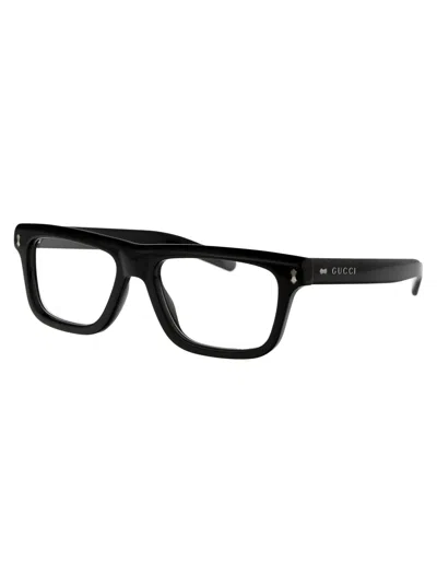 Shop Gucci Gg1525o Glasses In 001 Black Black Transparent