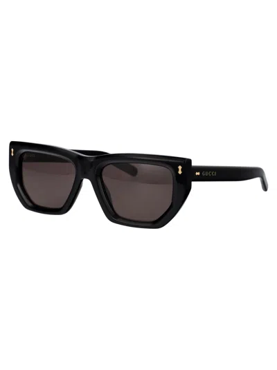Shop Gucci Gg1520s Sunglasses In 001 Black Black Grey