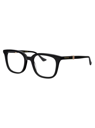 Shop Gucci Gg1497o Glasses In 005 Black Black Transparent