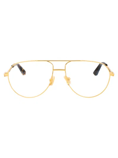 Shop Bottega Veneta Bv1302o Glasses In 001 Gold Gold Transparent