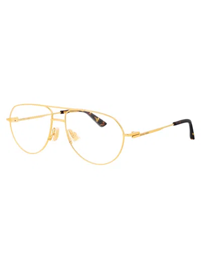 Shop Bottega Veneta Bv1302o Glasses In 001 Gold Gold Transparent