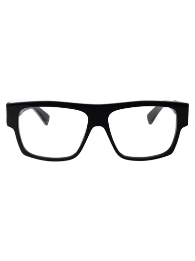 Shop Bottega Veneta Bv1290o Glasses In 001 Black Black Transparent
