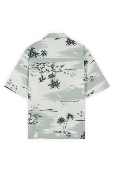 Shop Maison Kitsuné Resort Shirt In Seafoam Design