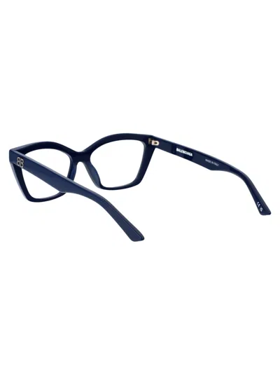 Shop Balenciaga Bb0342o Glasses In 008 Blue Blue Transparent