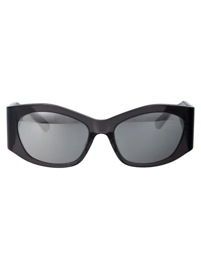 Shop Balenciaga Bb0329s Sunglasses In 003 Grey Grey Silver