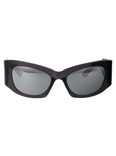 Shop Balenciaga Bb0327s Sunglasses In 003 Grey Grey Silver