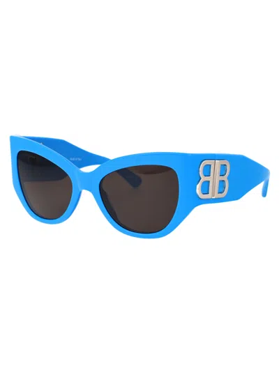 Shop Balenciaga Bb0322s Sunglasses In 006 Light Blue Light Blue Grey