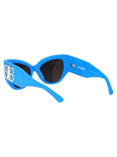 Shop Balenciaga Bb0322s Sunglasses In 006 Light Blue Light Blue Grey