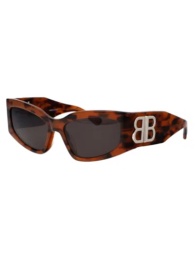 Shop Balenciaga Bb0321s Sunglasses In 003 Havana Havana Grey