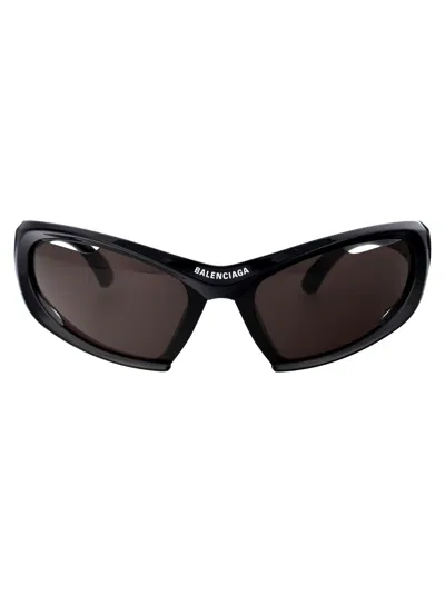 Shop Balenciaga Bb0318s Sunglasses In 001 Black Black Grey
