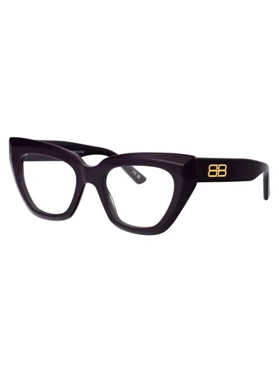 Shop Balenciaga Bb0238o Glasses In 006 Violet Violet Transparent