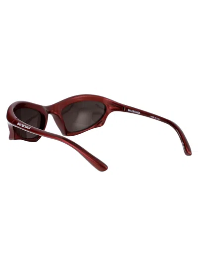 Shop Balenciaga Bb0229s Sunglasses In 005 Burgundy Burgundy Grey