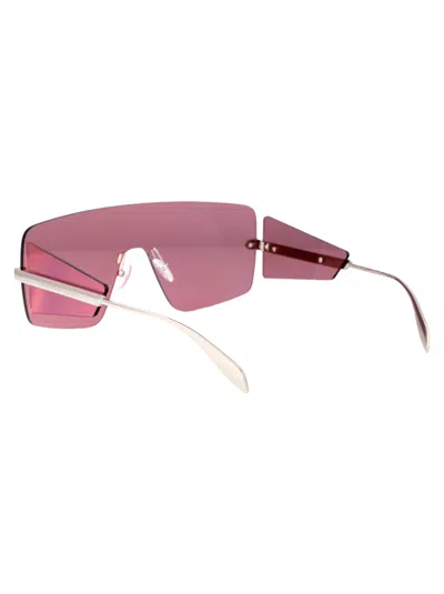 Shop Alexander Mcqueen Am0460s Sunglasses In 004 Silver Silver Pink