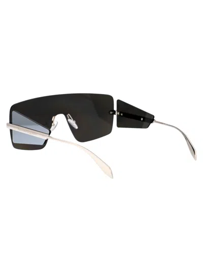 Shop Alexander Mcqueen Am0460s Sunglasses In 002 Silver Silver Silver